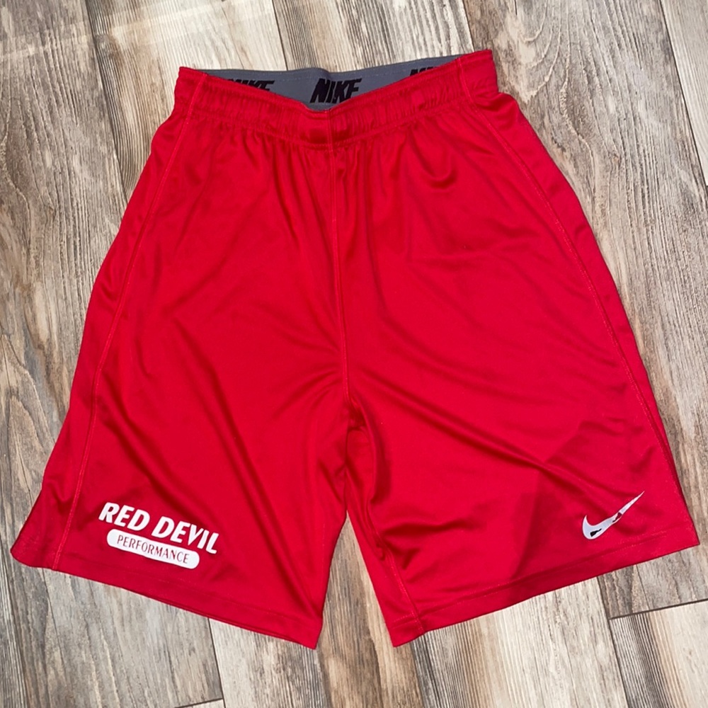Red Nike performance dri-fit shorts